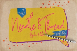 Needle Thread Font for Handmade Products and Crafts